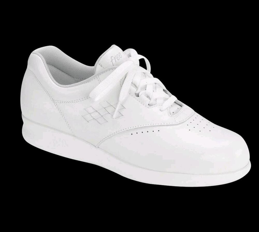 SAS Free Time White Leather Women's 10.5N Walking Shoes| Comfort Casual Support